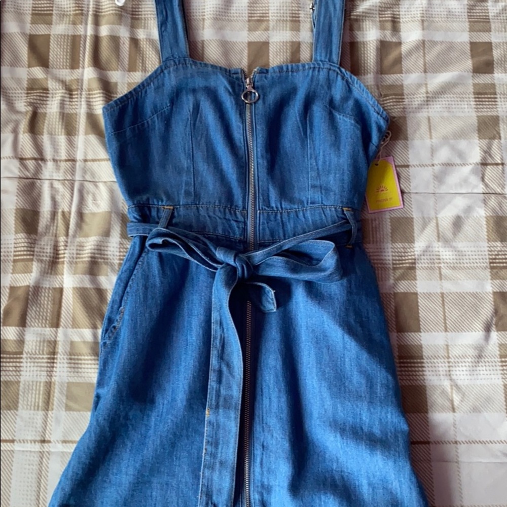 Mini Jean zipper dress